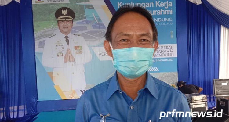 Direktur Perumda Air Minum Tirta Raharja  Rudie Kusmayadi saat ditemui usai peresmian IPAM Sadu, Soreang Kabupaten Bandung, Senin 8 Februari 2021