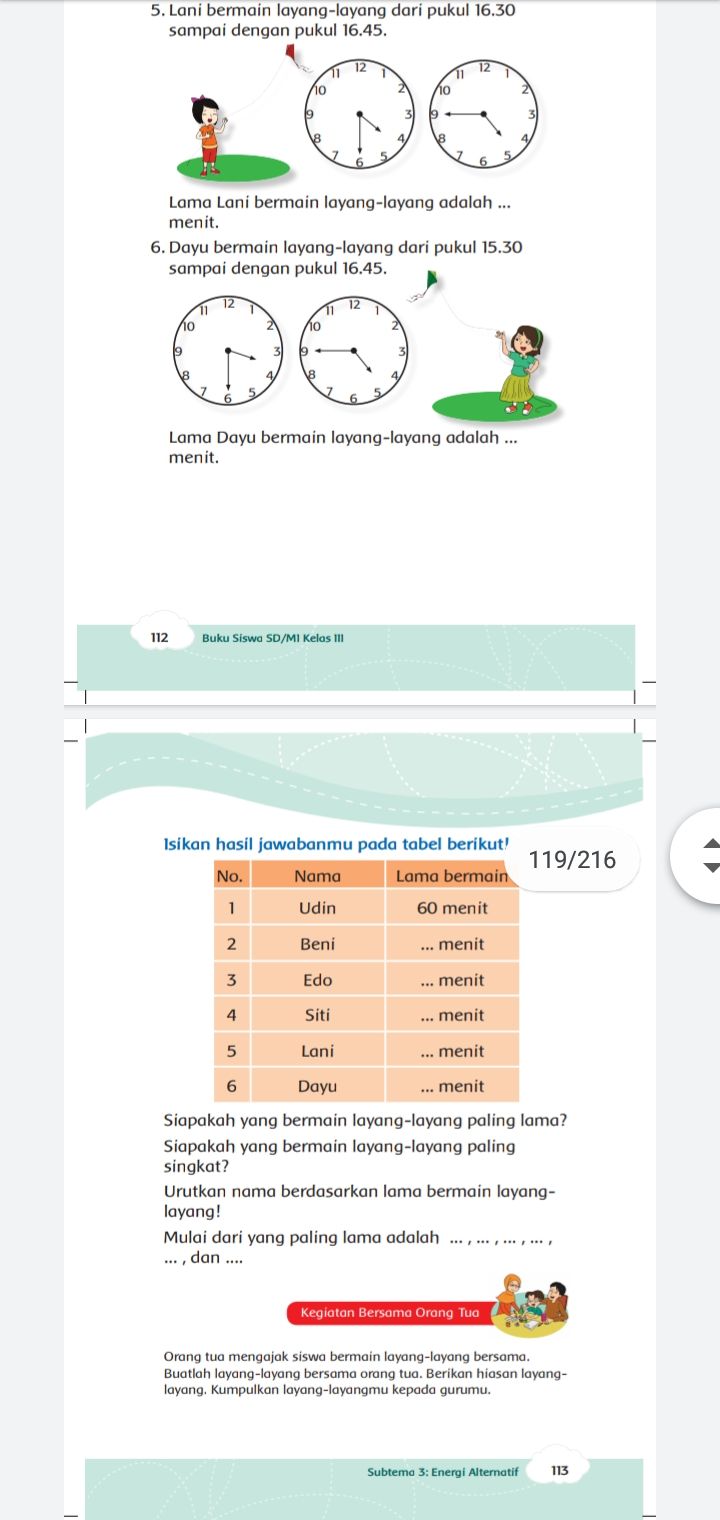 Kunci Jawaban Tema 6 Kelas 3 Halaman 110 111 112 113 114 115 116 Subtema 3 Buku Tematik Mtk Dan Energi Pltb Metro Lampung News