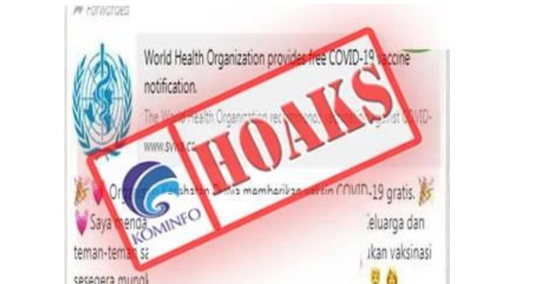 Hoaks link pendaftaran vaksinasi corona gratis dari WHO