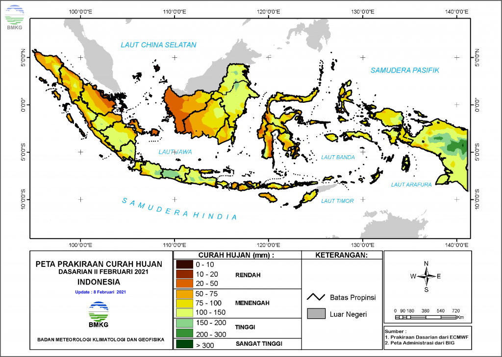 Tampilan kondisi cuaca di Indonesia/BMKG