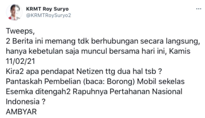 Cuitan Roy Suryo.*