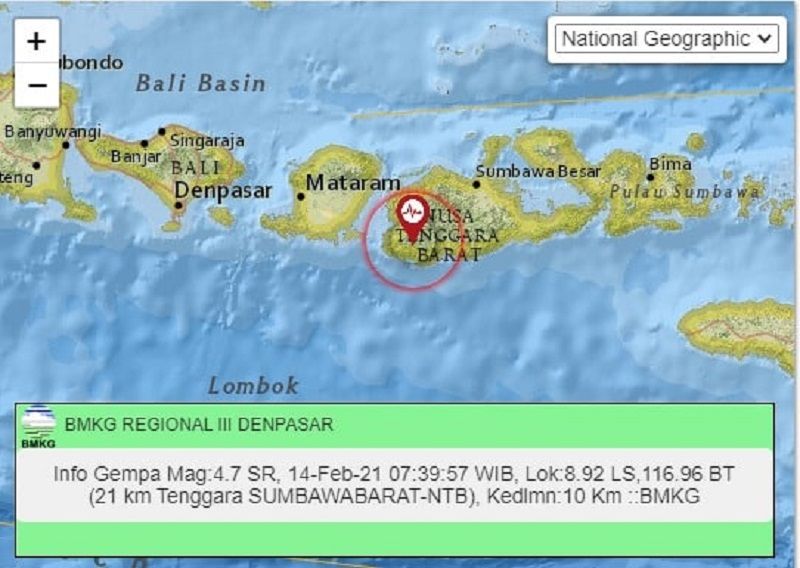 Gempa Di Sumbawa Barat 14 Februari 2021 Dirasakan Hingga Kuta Bali Indobali News