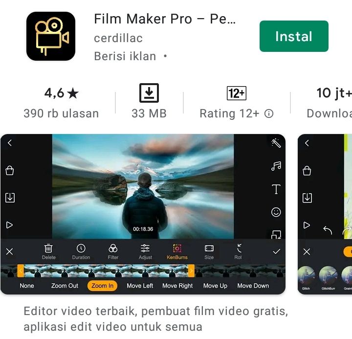Tangkapan layar aplikasi Film Maker Pro/playstore