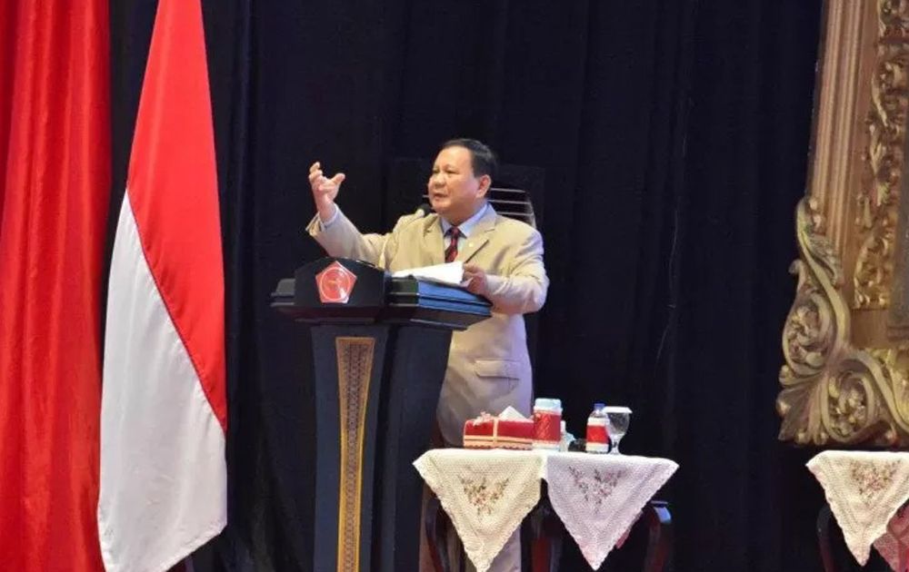 Menteri Pertahanan Prabowo Subianto di Mabes TNI Cilangkap, Jakarta Timur, Selasa 16 Februari 2021. 