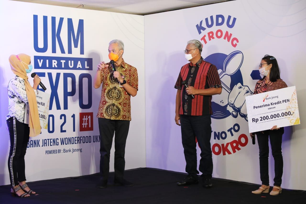 Ganjar Pranowo Membuka Acara UKM Virtual Expo (UVO) 2021 dengan tema Wonderfood UKM, Kudu Setrong-Say No To Nglojro pada Selasa, 16 Februari 2021