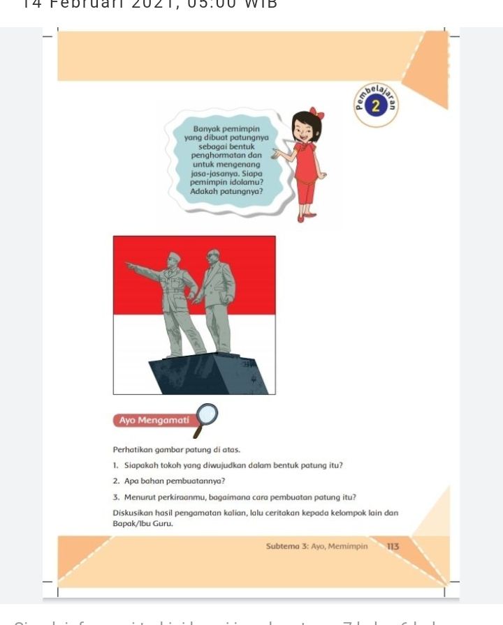 Kunci Jawaban Tema 7 Kelas 6 Halaman 110 111 112 113 114 115 116 Buku Tematik Ada Teks Pidato Bermusyawarah Metro Lampung News