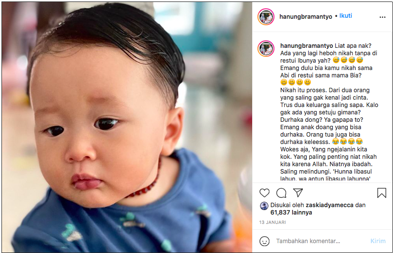 Unggahan Instagram Hanung Bramantyo.*