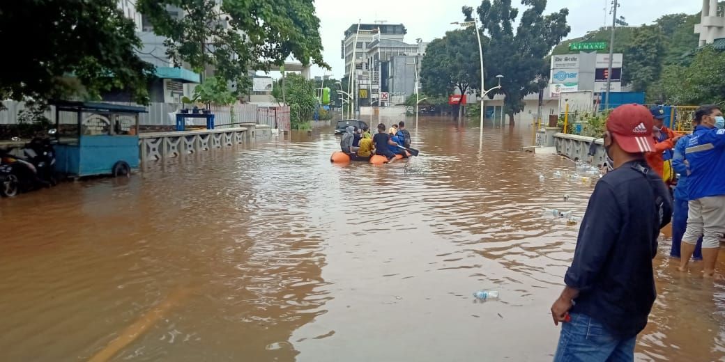 ilustrasi banjir di Jakarta 2021