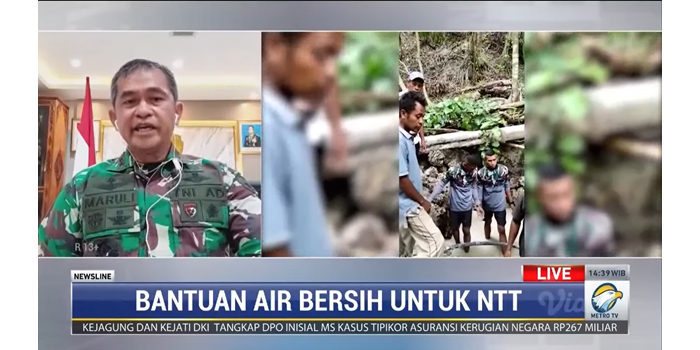 Pangdam IX/Udayana, Mayjen TNI Maruli Simanjuntak  menjelaskan tentang krisis air bersih di NTT dalam wawancara langsung di Metro TV Rabu 17 Februari 2021.