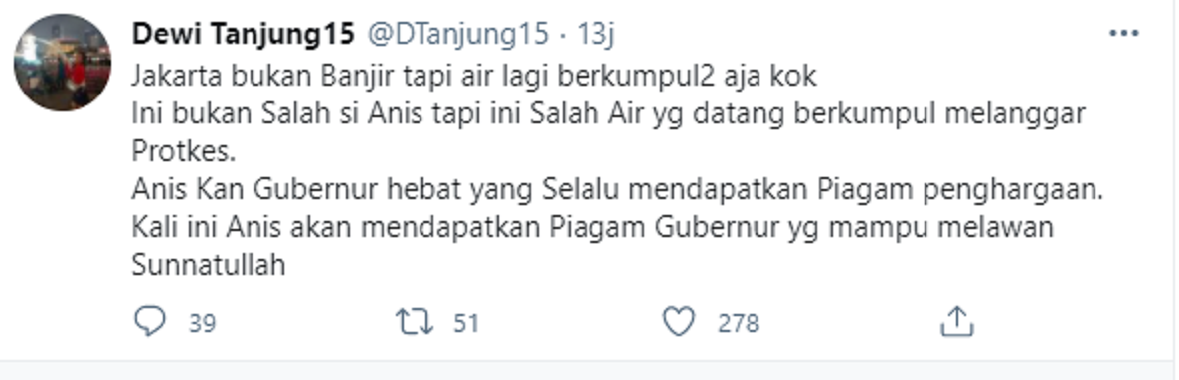 Tangkapan layar unggahan Dewi Tanjung.. 