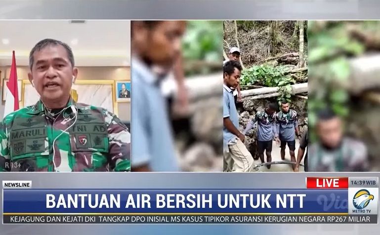Mayor Jenderal TNI Maruli Simanjuntak dan Direktur Shopee Indonesia, Handhika Jahja, saat diwawancara di Metro TV, Rabu 17 Februari 2021