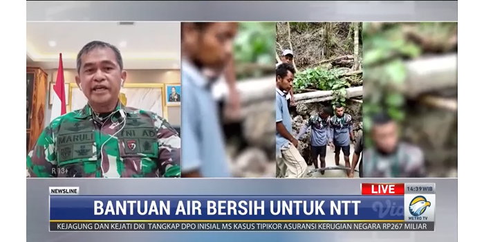 Mayor Jenderal TNI Maruli Simanjuntak dan Direktur Shopee Indonesia, Handhika Jahja, menjelaskan lebih lanjut mengenai upaya Pangdam IX/ Udayana dan Shopee Indonesia untuk menuntaskan krisis air bersih di NTT.