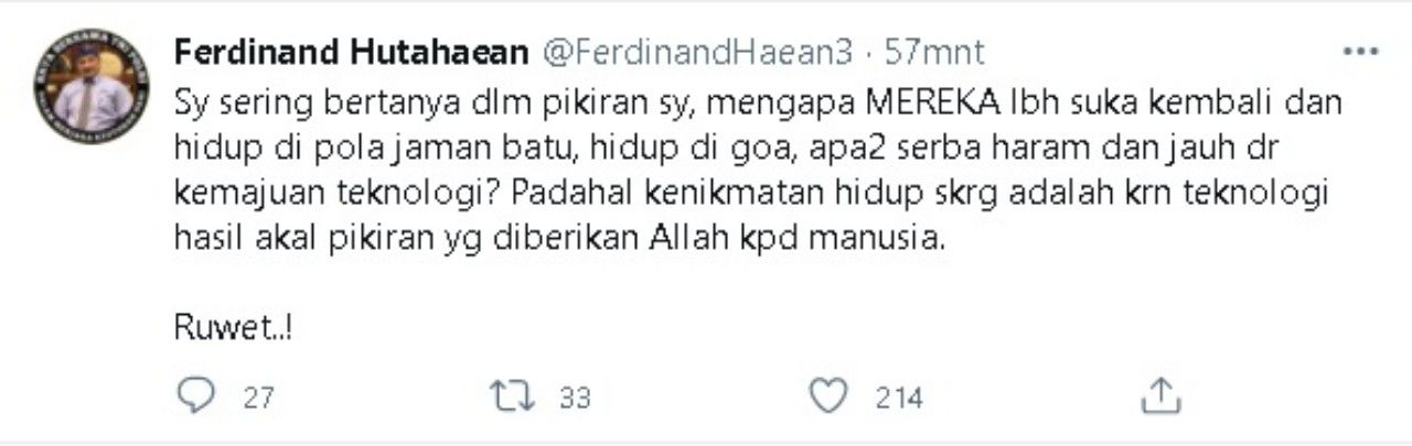 Cuitan Ferdinand Hutahaean