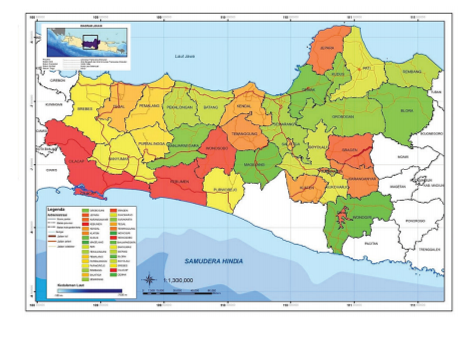 Daftar Kota atau Kabupaten di Jawa Tengah Beserta Letak Garis Lintang