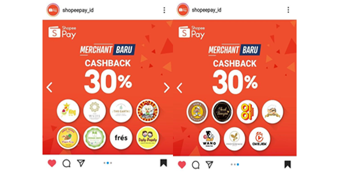 Dapatkan promo cashback hingga 30 persen di berbagai merchant makanan dan minuman menggunakan ShopeePay