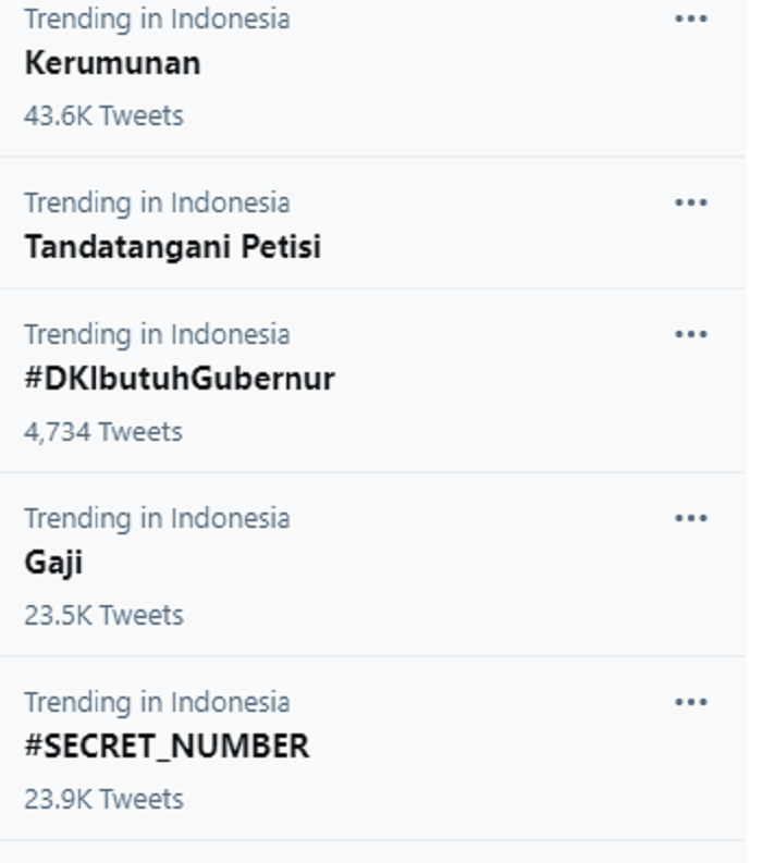 #DKIbutuhGubernur trending di twitter.