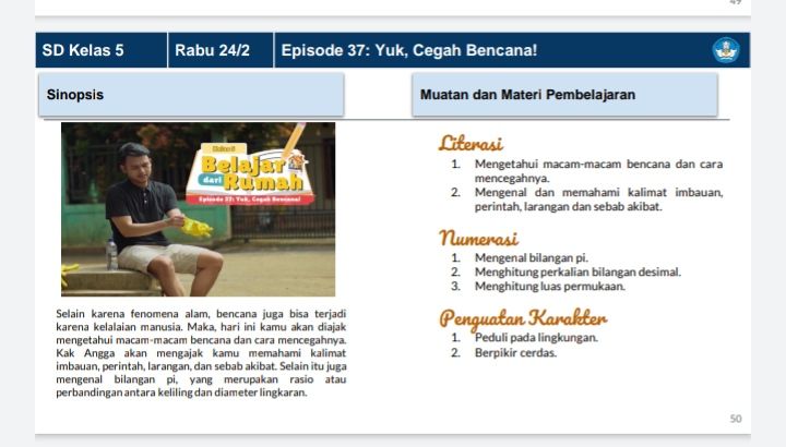 Soal Dan Jawaban Tvri Kelas 5 Bdr Hari Ini Rabu 24 Februari 2021 Episode 37 Belajar Bencana Bareng Kak Angga Metro Lampung News