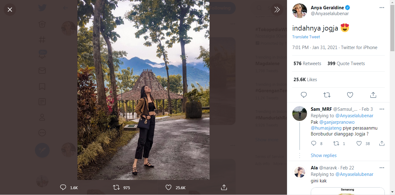 Gara-Gara Unggahan  Anya Geraldine Salah Sebut Lokasi Borobudur Menjadi Trending, Pemkab Magelang Dirugikan