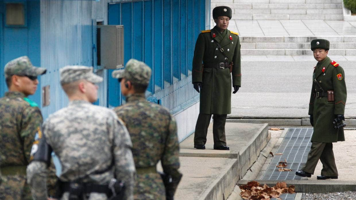  Suasana perbatasan Korea Utara dan Korea Selatan./