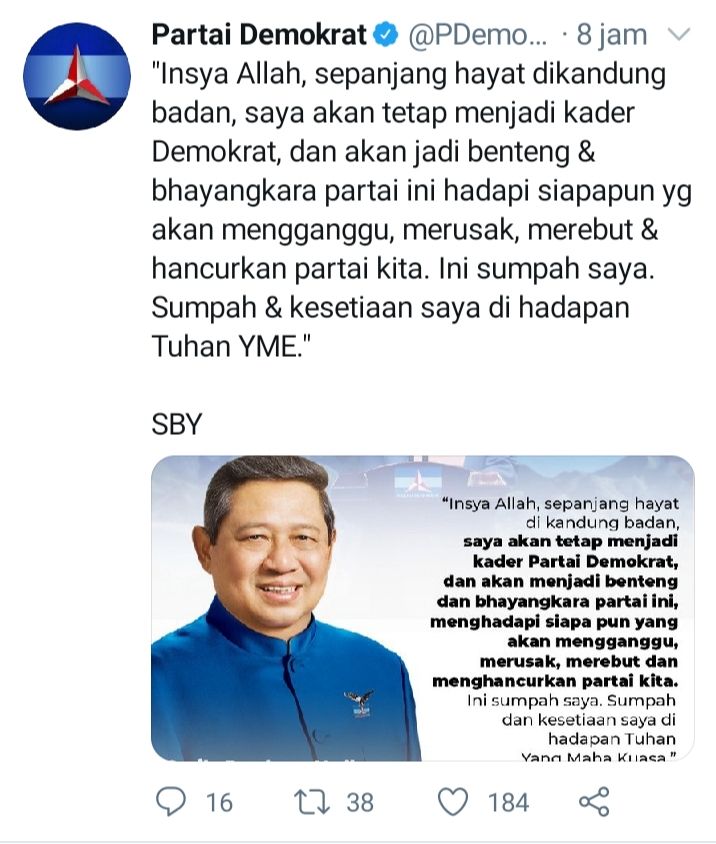 Pendapat SBY terhadap isu kudeta kepada AHY dan Partai Demokrat