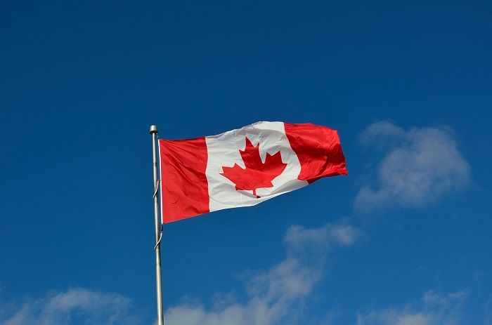 Ilustrasi bendera Kanada.