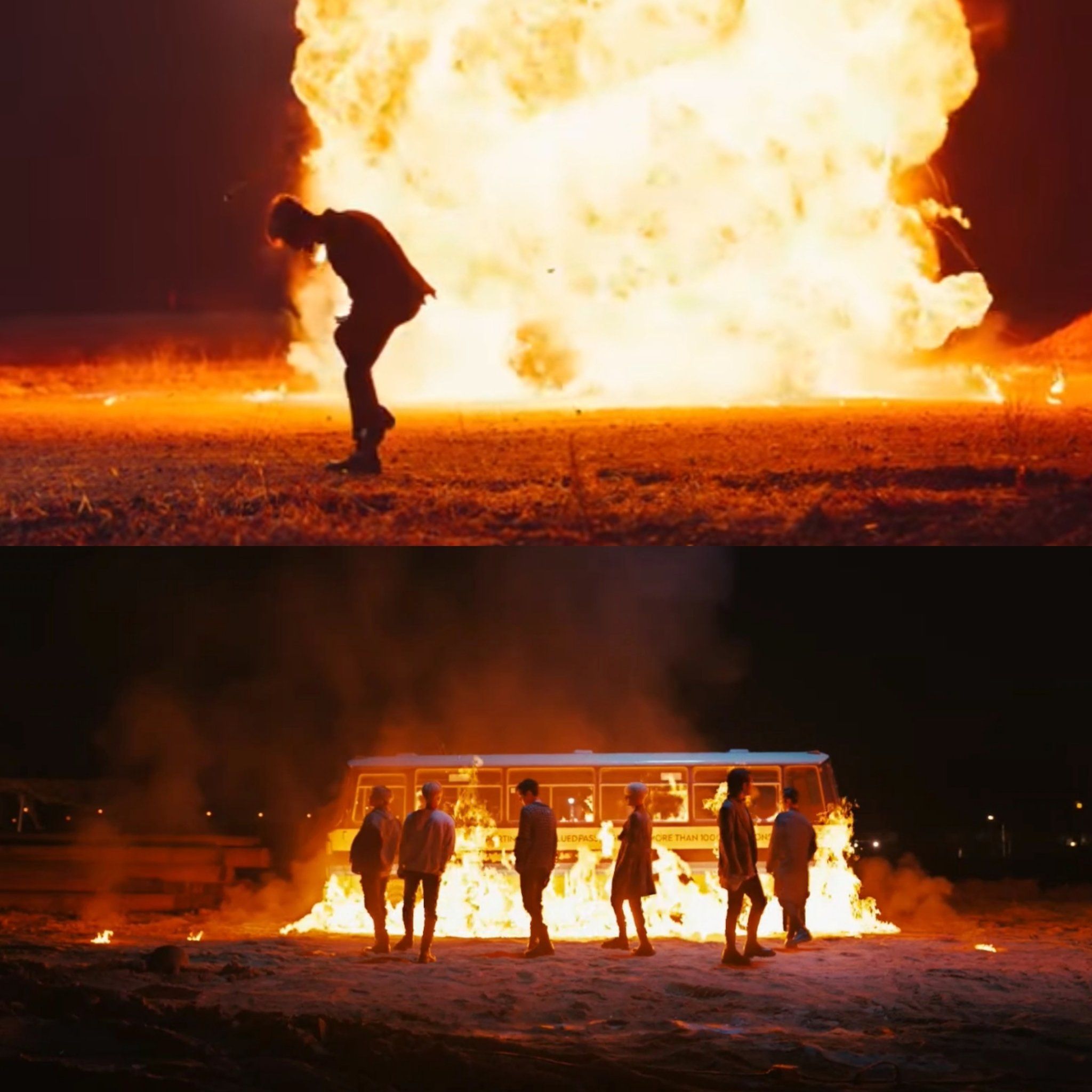 B.I dan iKON membakar mobil/bus dalam MV