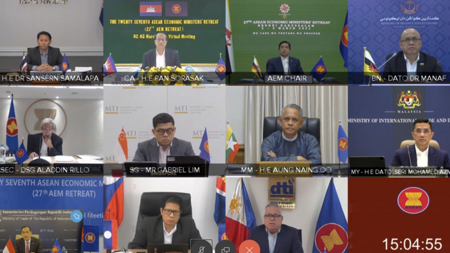 Para Menteri Ekonomi Negara Anggota ASEAN