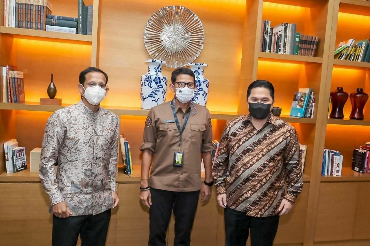 Sandiaga Uno Temui Erick Thohir dan Nadiem Makarim, Ada Apa? - Seputar