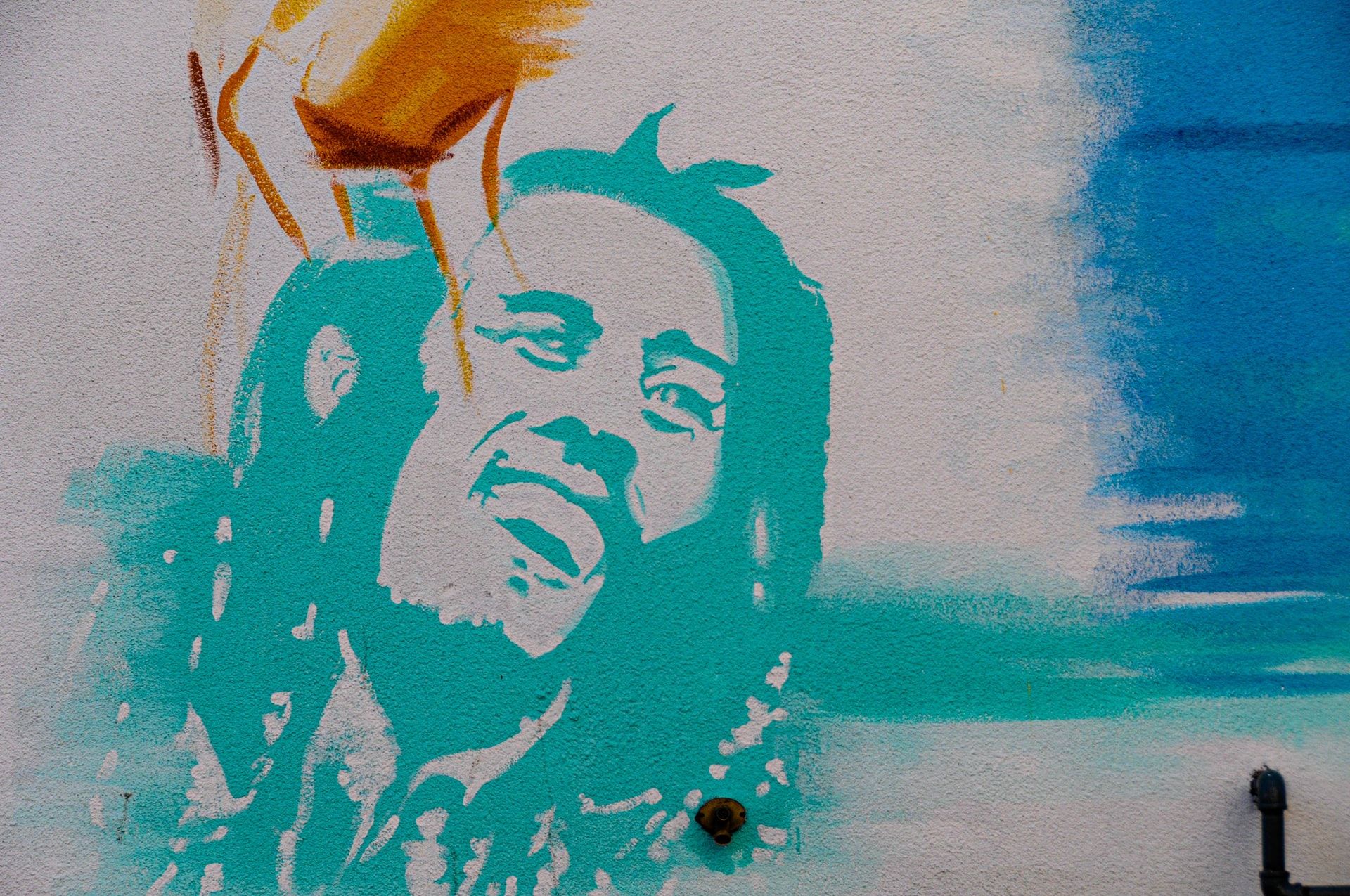 Gambar mural Bob Marley di Calgary Alberta Canada.