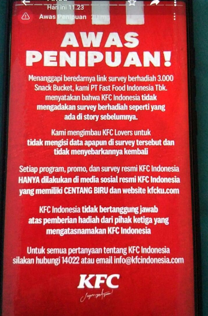 Laman resmi KFC