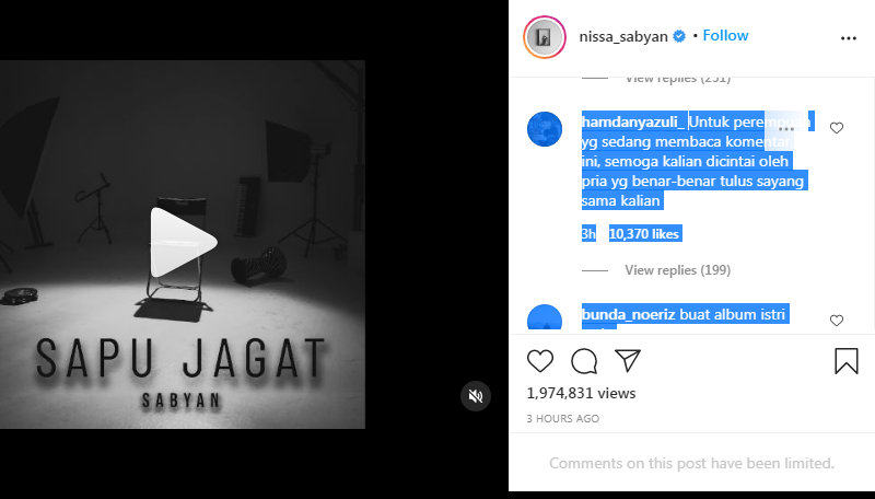 Nissa Sabyan Akhirnya Muncul untuk Rilis Album Terbaru, Netizen Malah Minta Klarifikasi Selingkuh dengan Ayus