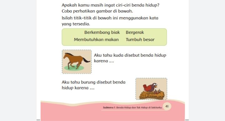 Kunci Jawaban Tema 7 Kelas 1 Halaman 35 36 37 38 39 40 41 42 43 44 Buku