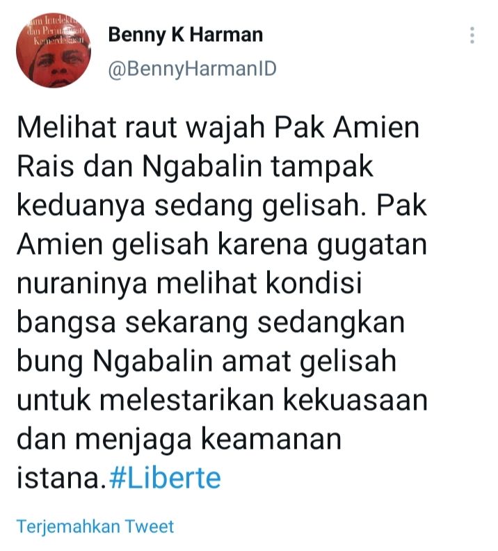 Tweet Benny K Harman
