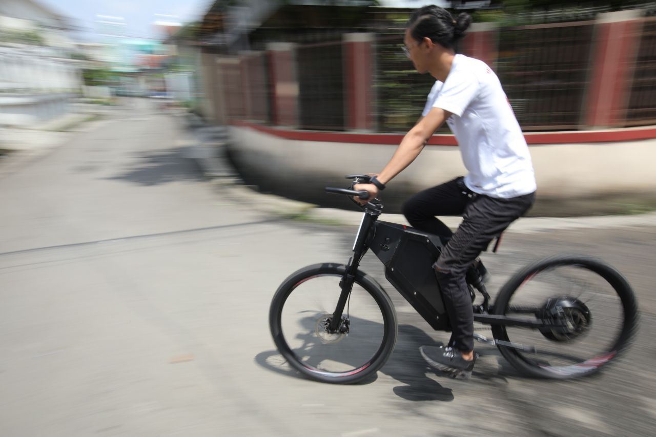 Sepeda listrik buatan Taufiqul Rahman, mahasiswa ITS asal Antapani, Kota Bandung.