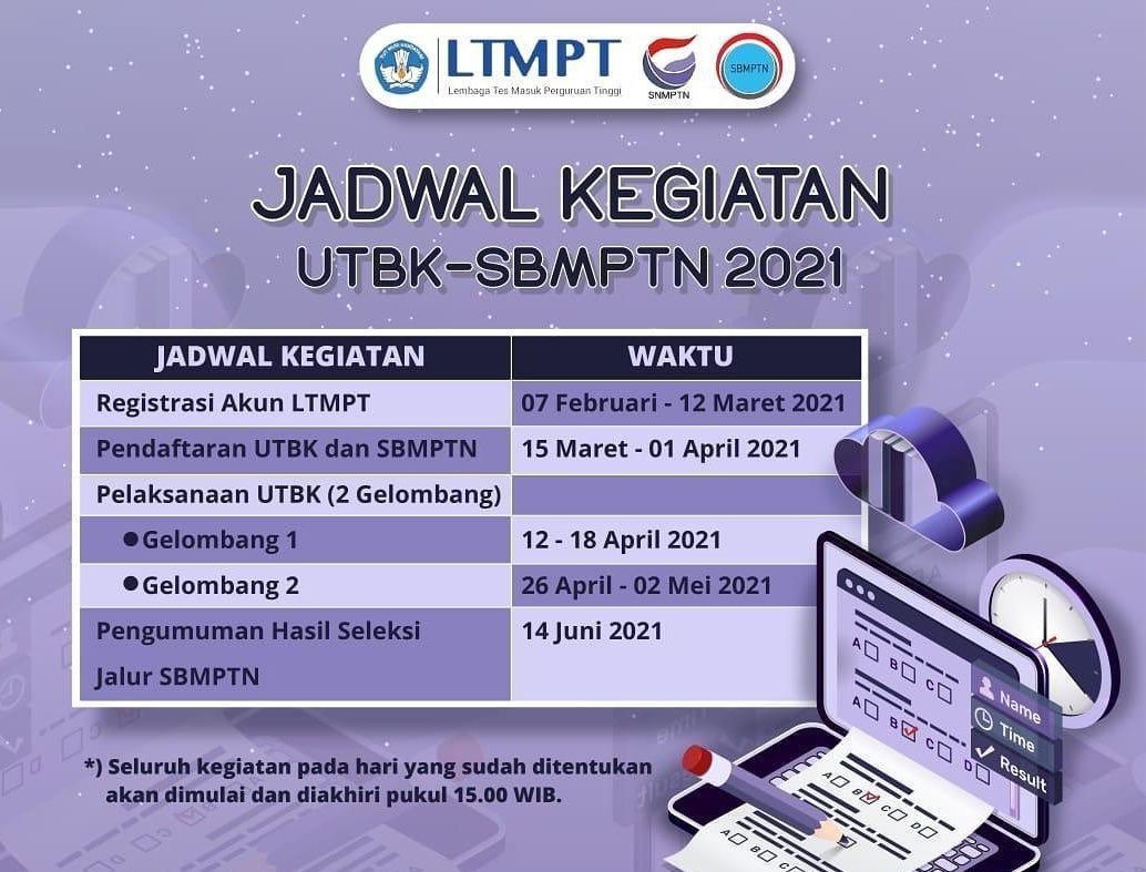 Siapkan Diri Anda Pendaftaran Utbk Sbmptn 2021 Dibuka Hari Ini Simak Info Jadwal Dan Cara Pendaftarannya Portal Bangka Belitung