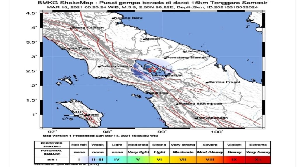 BMKG Catat Sejak Januari 2021 Samosir Diguncang Gempa ...