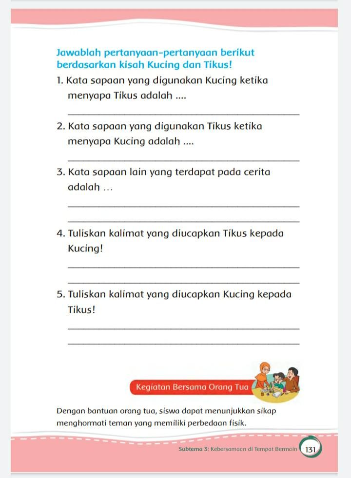 Kunci Jawaban Tema 7 Kelas 2 Halaman 130 131 132 133 134 Sampai 135 136 137 138 139 Kata Sapaan Kucing Metro Lampung News