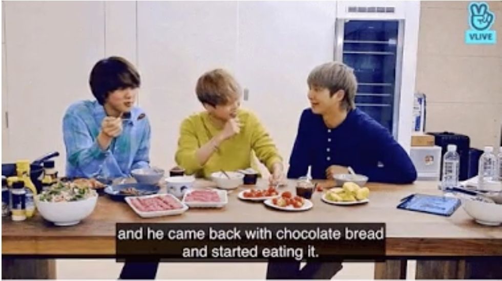 Jin, Jimin, dan RM BTS membicarakan tentang kejahilan V BTS saat mereka diet.*