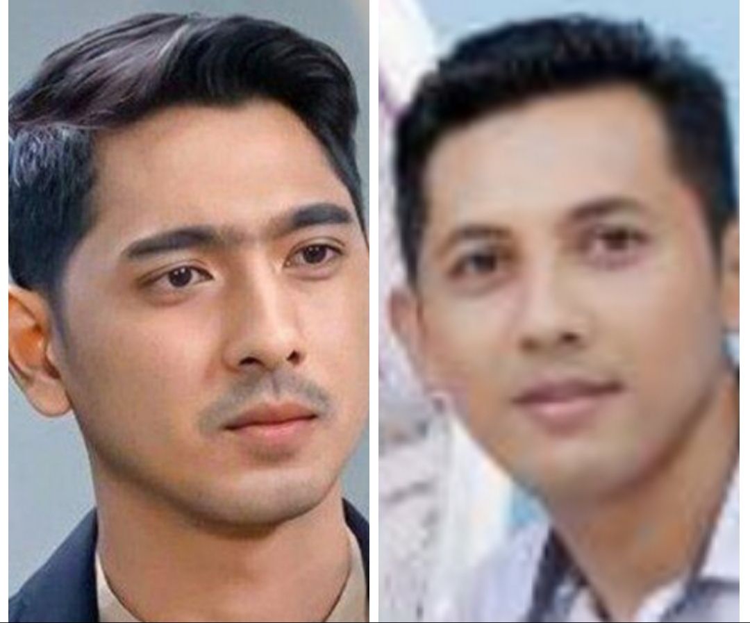Foto kolase - Aldebaran alias Arya Saloka pemeran Ikatan Cinta (kiri) dan Asep Juhariyono (kanan). Sangat mirip dan sekilas sulit dibedakan.