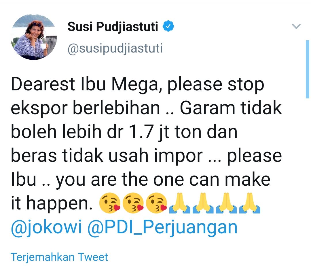 Permohonan Susi Pudjiastuti ke Megawati Soekarnoputri