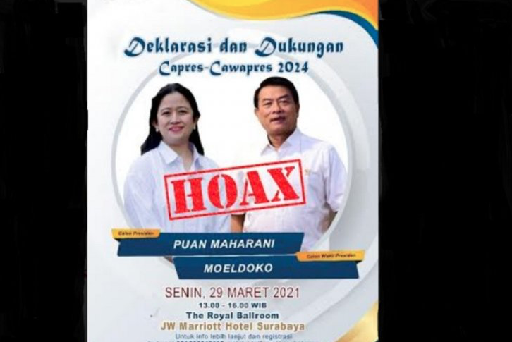 Hoaks - Poster Deklarasi Capres-Cawapres 2024 Puan Maharani-Moeldoko.