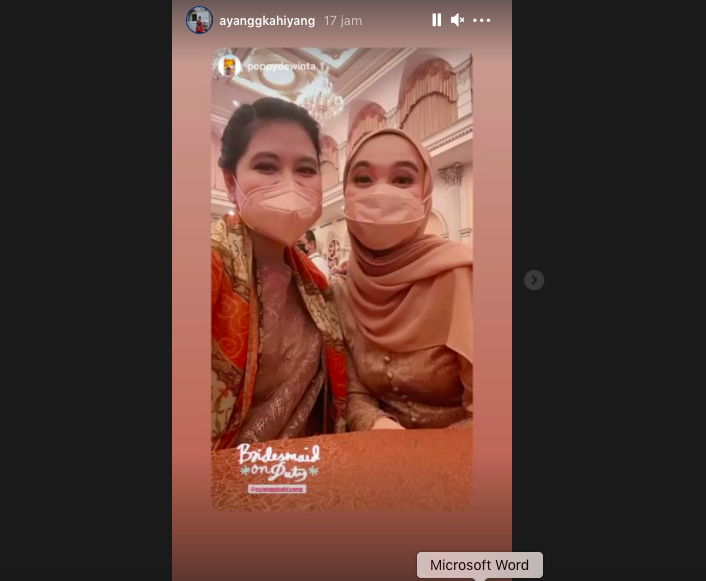 Tangkapan Instagram Story yang memperlihatkan momen Kahiyang Ayu menjadi bridesmaid.*