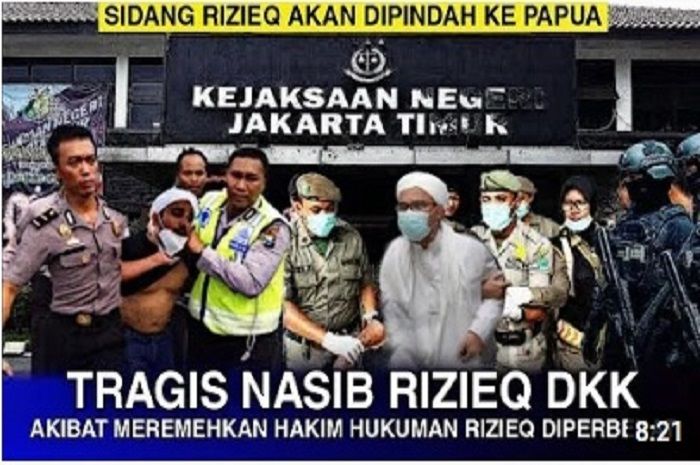Hoaks - Sidang Habib Rizieq Dikabarkan Dipindah ke Papua./Youtube