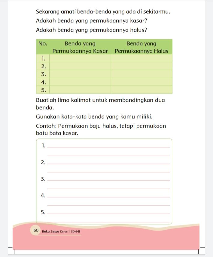 Kunci Jawaban Tema 7 Kelas 1 Halaman 158 159 160 161 162 163 164 165 166 167 Buku Tematik Benda Permukaannya Metro Lampung News