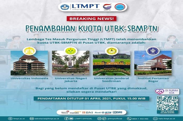 Ltmpt Tambah Kuota Di Sejumlah Pusat Utbk Ui Unsoed Unj Ipb Pikiran Rakyat Bekasi