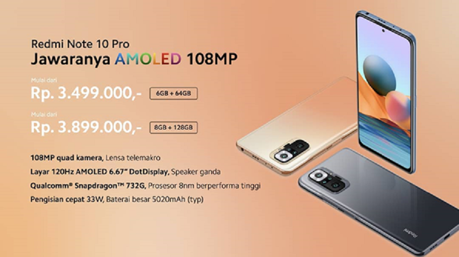 Foto harga Redmi Note 10  Pro di market place Indonesia