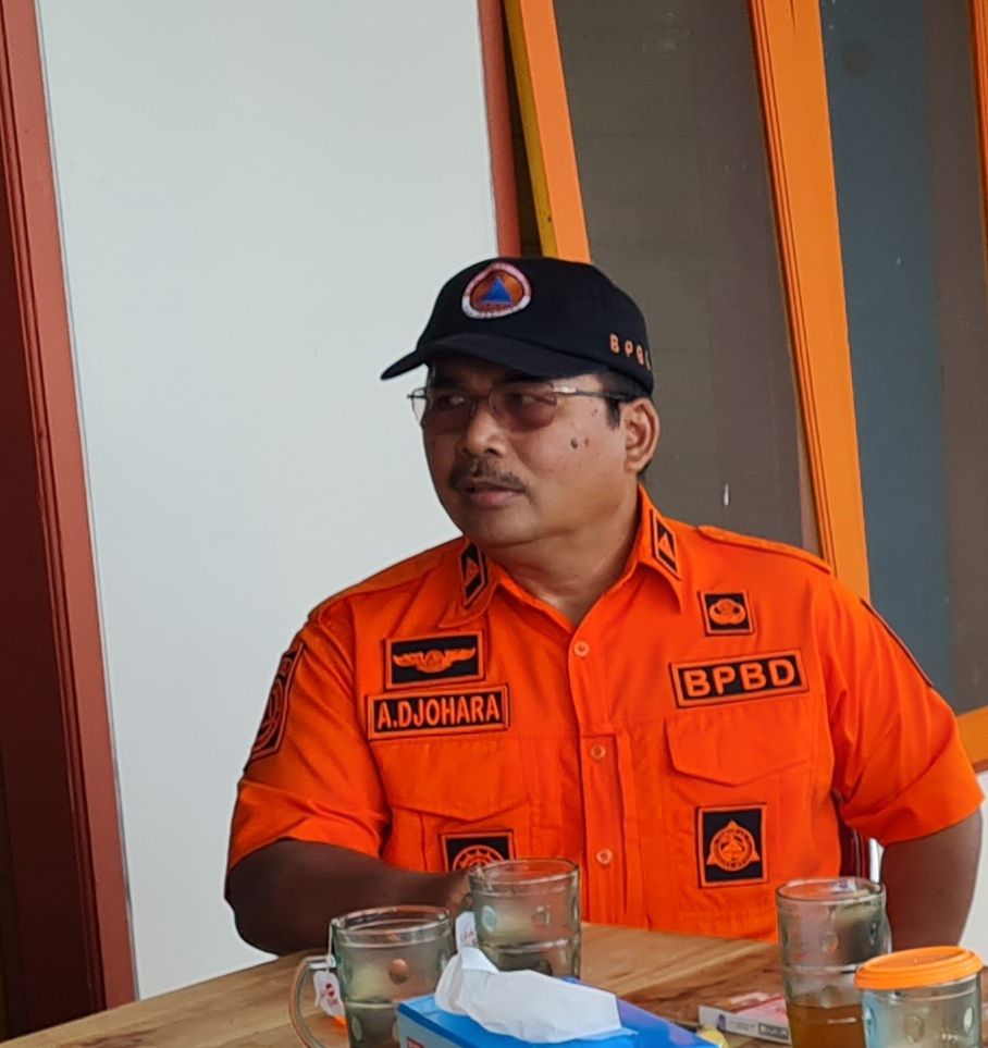 Akhmad Djohara, Kepala Pelaksana BPBD Kabupaten Bandung saat memimpin rapat koordinasi kebencanaan, Selasa 30 Maret 2021.