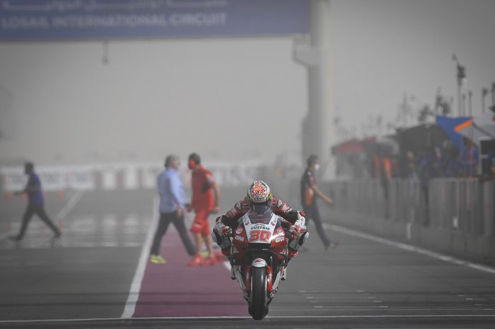 FP3 GP Doha terkendala angin kencang hingga banyak pembalap putuskan tidak turun ke sirkuit.