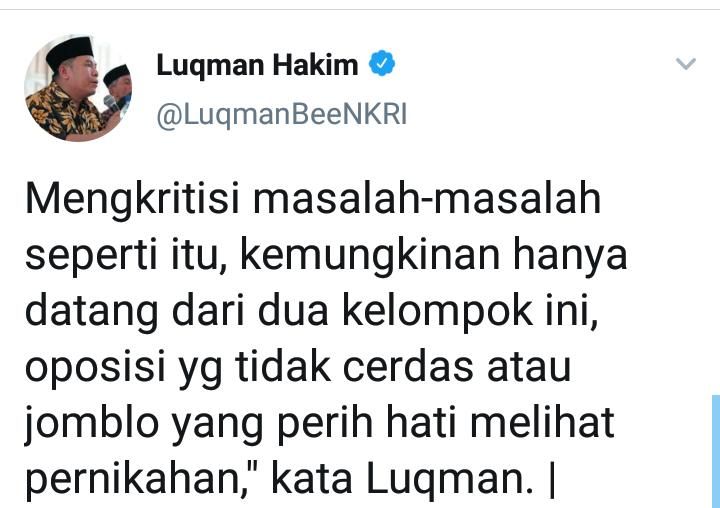 Cuitan Luqman Hakim.