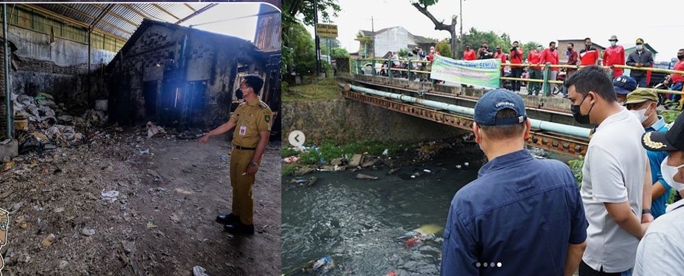 Bobby Nasution dan Gibran Rakabuming melihat kondisi sampah